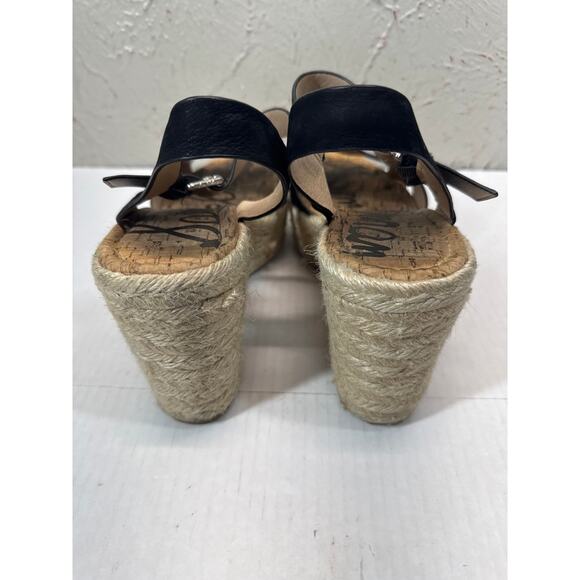 Sam Edelman Maura Black Suede Espadrille Wedge Shoes Women's Size 10M - Picture 3 of 4